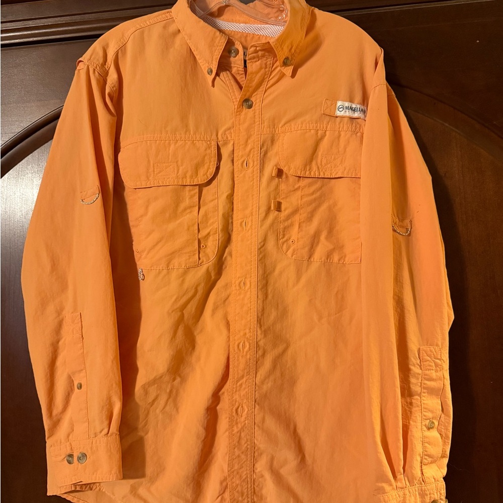 Magellan Outdoors Orange Casual Button Down Shirt
